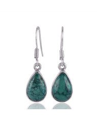 Turquoise Tear Drop Earring with Sterling Silver