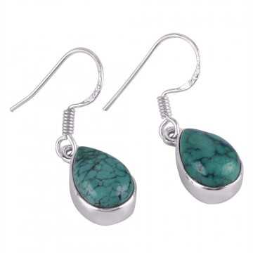 Turquoise Tear Drop Earring with Sterling Silver