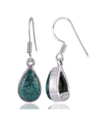 Turquoise Tear Drop Earring with Sterling Silver