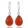 Red Onyx Tear Drop Earring with Sterling Silver