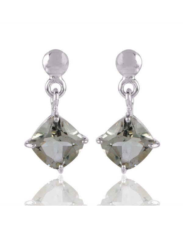 Assorted Green Amethyst Dangle Earring with Solid 925 Silver
