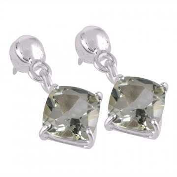 Assorted Green Amethyst Dangle Earring with Solid 925 Silver