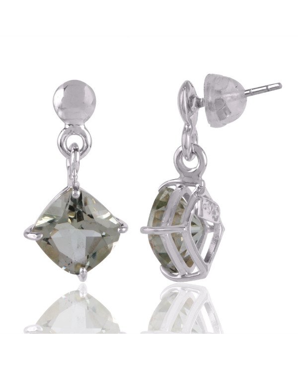 Assorted Green Amethyst Dangle Earring with Solid 925 Silver