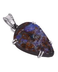 Boulder Opal Gemstone Pendant Necklace with 925 Solid Silver