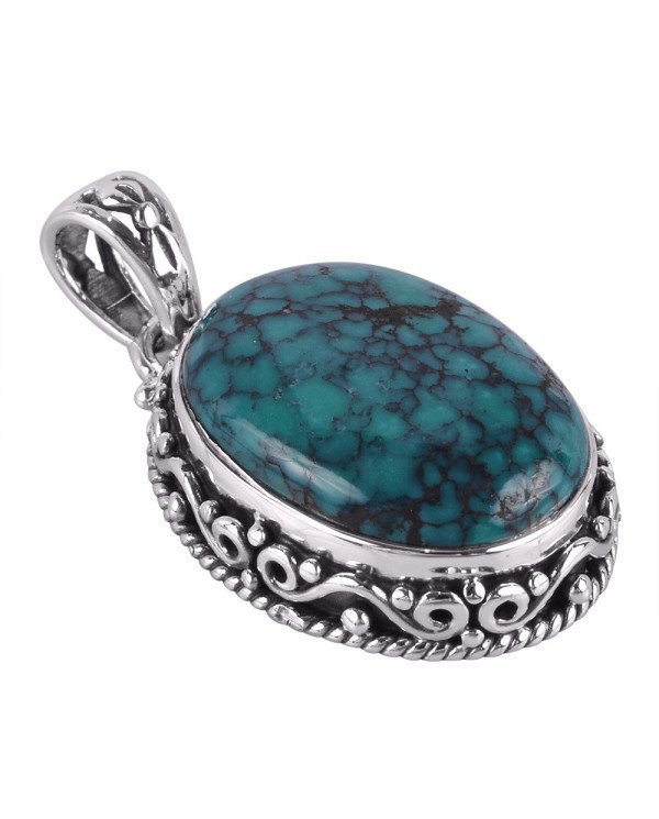 Sterling Silver and Turquoise Wholesale Jewelry Pendant Necklace