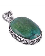 Wholesale Handmade Jewelry Turquoise and Solid Silver Designer Pendant