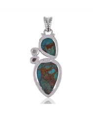Pyrite Boulder Turquoise Green Amethyst Multi Gemstone Silver Pendant