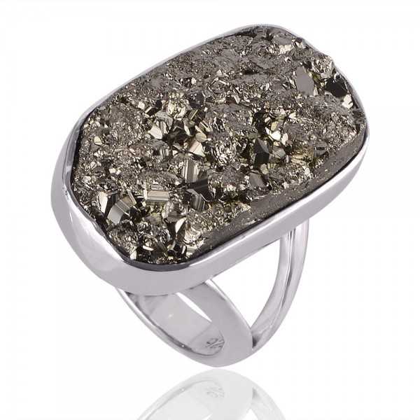 Sterling Silver pyrite ring newest