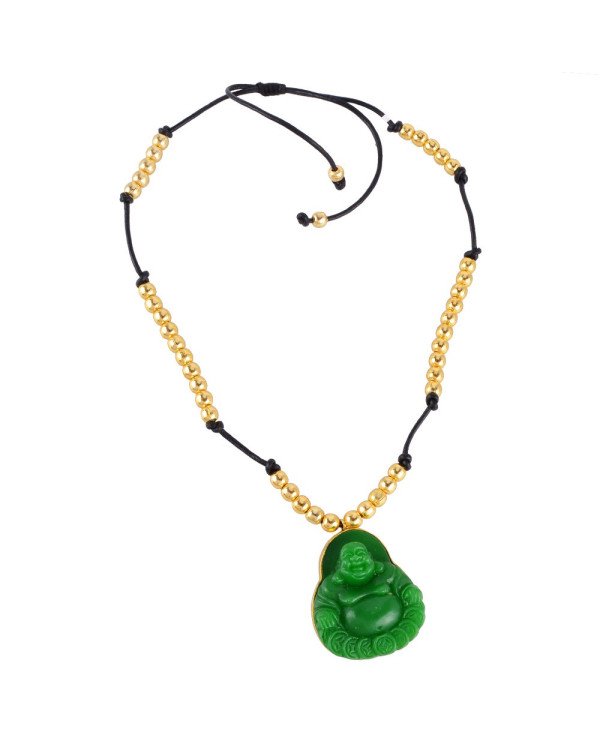 Onyx Carved Buddha Jewelry Gold Plated Beaded Fashion Necklace Jewellery