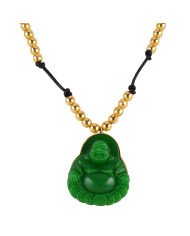 Onyx Carved Buddha Jewelry Gold Plated Beaded Fashion Necklace Jewellery