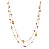 Blue Topaz Citrine Amethyst Peridot Multi Gemstone Silver Trendy Necklace