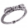 Beautiful Sterling Silver Crocodile Skull Bangle Bracelet Openable Cuff