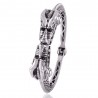 Beautiful Sterling Silver Crocodile Skull Bangle Bracelet Openable Cuff