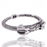 Beautiful Sterling Silver Crocodile Skull Bangle Bracelet Openable Cuff