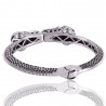 Beautiful Sterling Silver Crocodile Skull Bangle Bracelet Openable Cuff