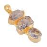 Gold Plated Herkimer Diamond and Crystal Quartz Pendant Fashion Jewelry Wholesale