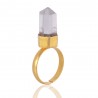 Crystal Gemstone Handmade 18K Gold Vermeil Open Adjustable Ring