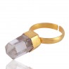Crystal Gemstone Handmade 18K Gold Vermeil Open Adjustable Ring
