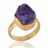 Raw Amethyst Gemstone Handmade 18K Gold Vermeil Ring