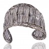 925 Solid Sterling Silver Basket Net Cuff Bracelet | Jewels Artisan.
