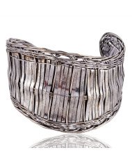 925 Solid Sterling Silver Basket Net Cuff Bracelet | Jewels Artisan.