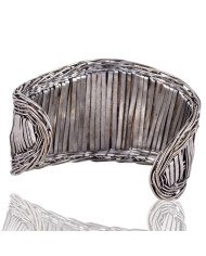 925 Solid Sterling Silver Basket Net Cuff Bracelet | Jewels Artisan.