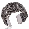 925 Sterling Silver Twisted Rope Style Cuff Bracelet
