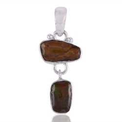 Canadian Ammolite Jewelry Pendant Made with Sterling Silver