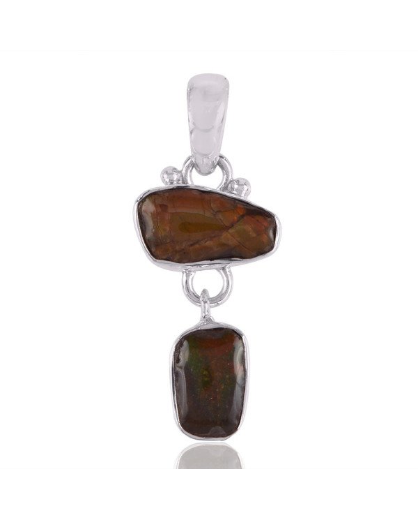Canadian Ammolite Jewelry Pendant Made with Sterling Silver