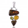 Ammolite Peridot and Baltic Amber 925 Silver Pendant Trendy Jewelry Online