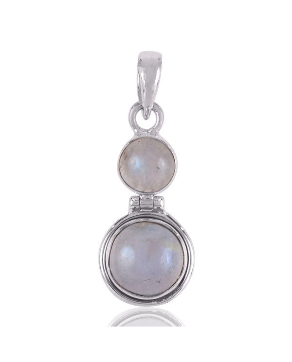 Rainbow Moonstone Dangling Silver Pendant