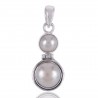 Whte Pearl Dangling Silver Pendant Locket