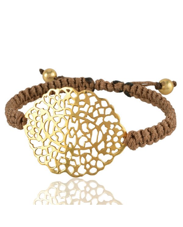 Gold Plated Filigree Mecrame Bracelet Fashion Jewelry