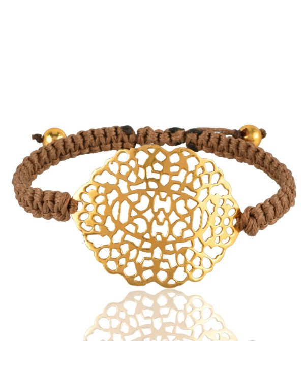 Gold Plated Filigree Mecrame Bracelet Fashion Jewelry