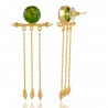 Green Hydro Long Dangle Earring Gold Plated Fashion Jewellery