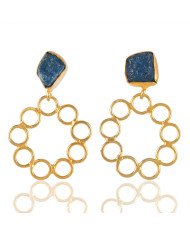 Rough Apatite Filigree Style Fashion Earring for Girls