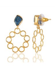 Rough Apatite Filigree Style Fashion Earring for Girls