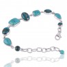 Kingman Turquoise Blue Copper and Arizona Turquoise Silver Bracelet