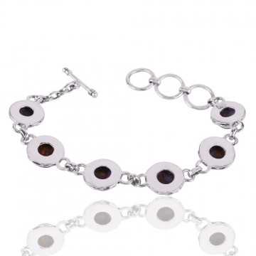 Purple Kingman Copper Turquoise Gemstone Silver Bracelet