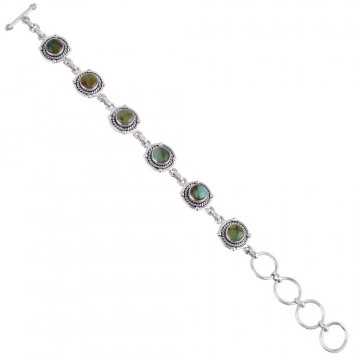 Natural Turquoise Solid Sterling Silver Bracelet