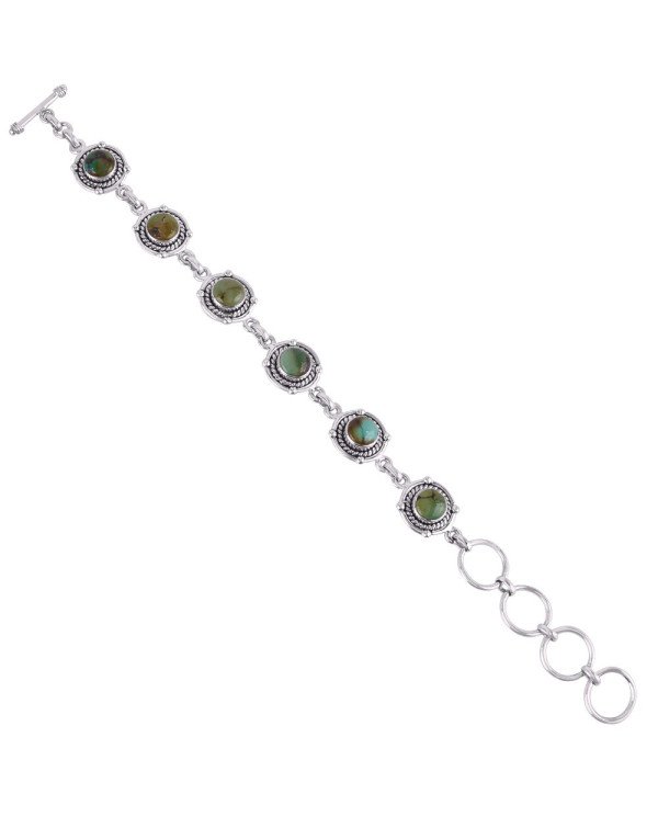 Natural Turquoise Solid Sterling Silver Bracelet