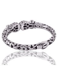 Green Amethyst AKA Prasiolite Designer Openable Silver Bangle Bracelet