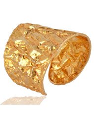 18K Gold Plated Sterling Silver Hand Hammered Foil Cuff Bracelet