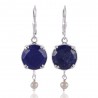 Lapis Lazuli and Pearl Dangle Drop Silver Earring Designer Earring for Girls and Womens