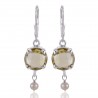 Lemon Quartz and Pearl Dangle Drop Silver Earring Designer Earring for Girls and Womens