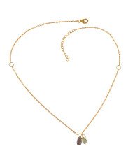 Matinee Style Necklace Smoky Quartz and Peridot Drop Necklace Small Gold Plated Silver Necklace