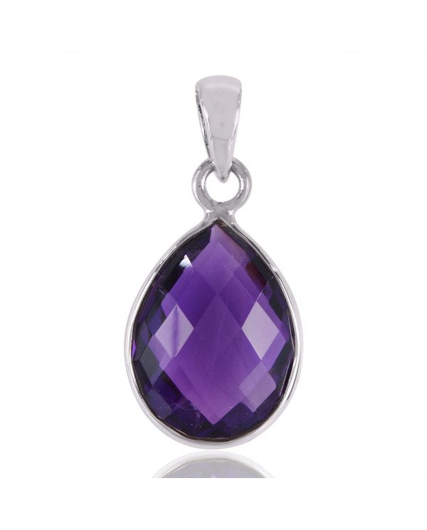 Amethyst Bezel 925 Sterling Silver Pendant by Jewels Artisan