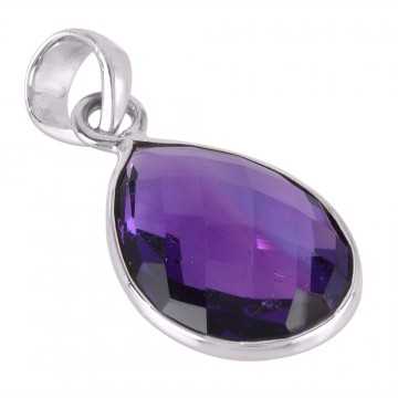 Amethyst Bezel 925 Sterling Silver Pendant by Jewels Artisan