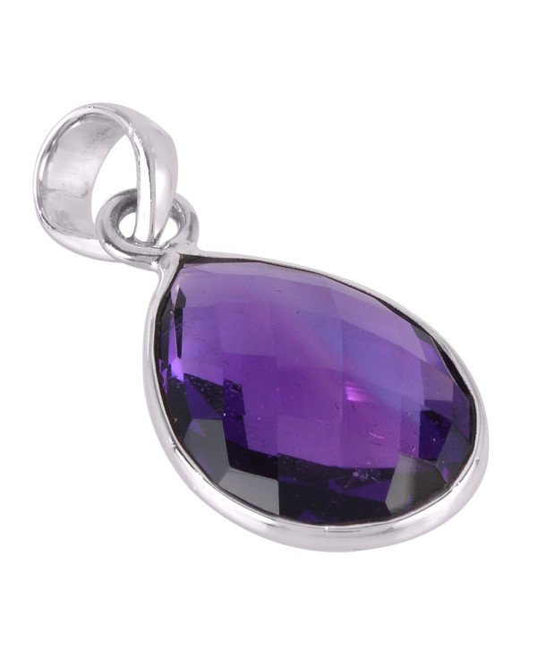 Amethyst Bezel 925 Sterling Silver Pendant by Jewels Artisan