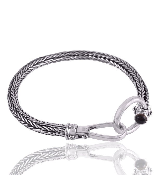 Amethyst Snake Chain Bracelet | 925 Sterling Silver Handmade Jewelry